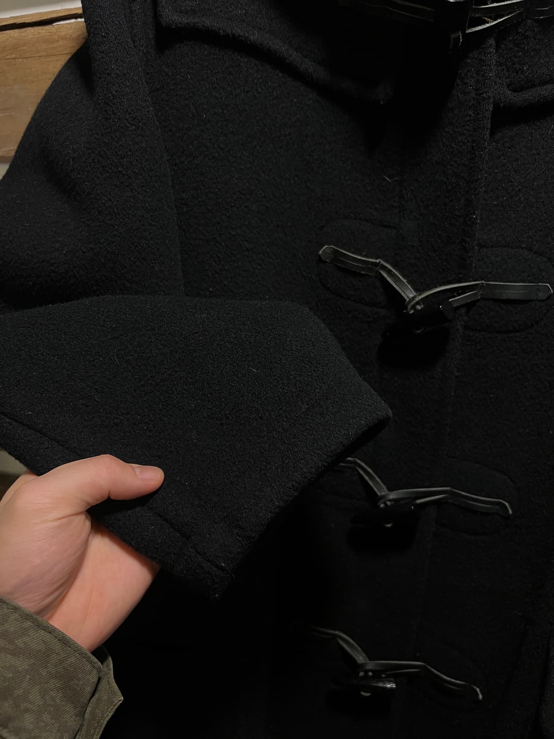 [S]90's Gloverall 글로버올 우먼스 블랙 울 더플 코트 상품이미지6