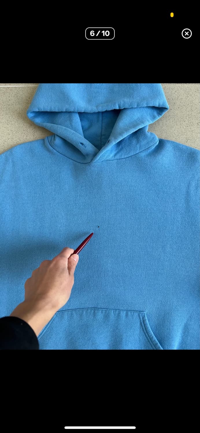 90s 빈티지 러셀 후드 베이비 블루 M 상품이미지6