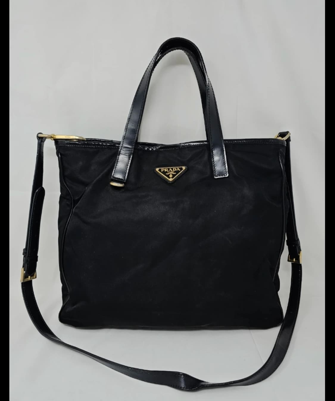 정품 프라다 블랙 나일론 숄더백 상품이미지2