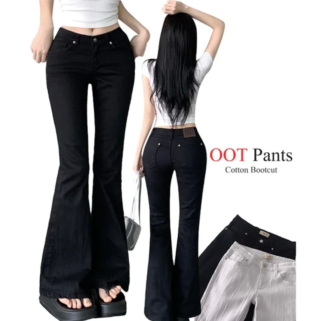 OOTJ 택 부츠컷 블랙 팬츠 상품이미지1