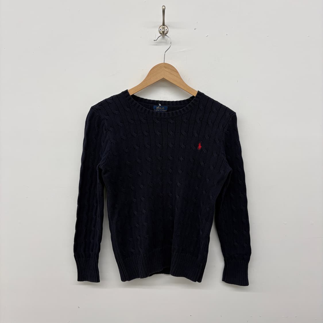폴로 랄프로렌 네이비 꽈배기 니트 여성 S 상품이미지1