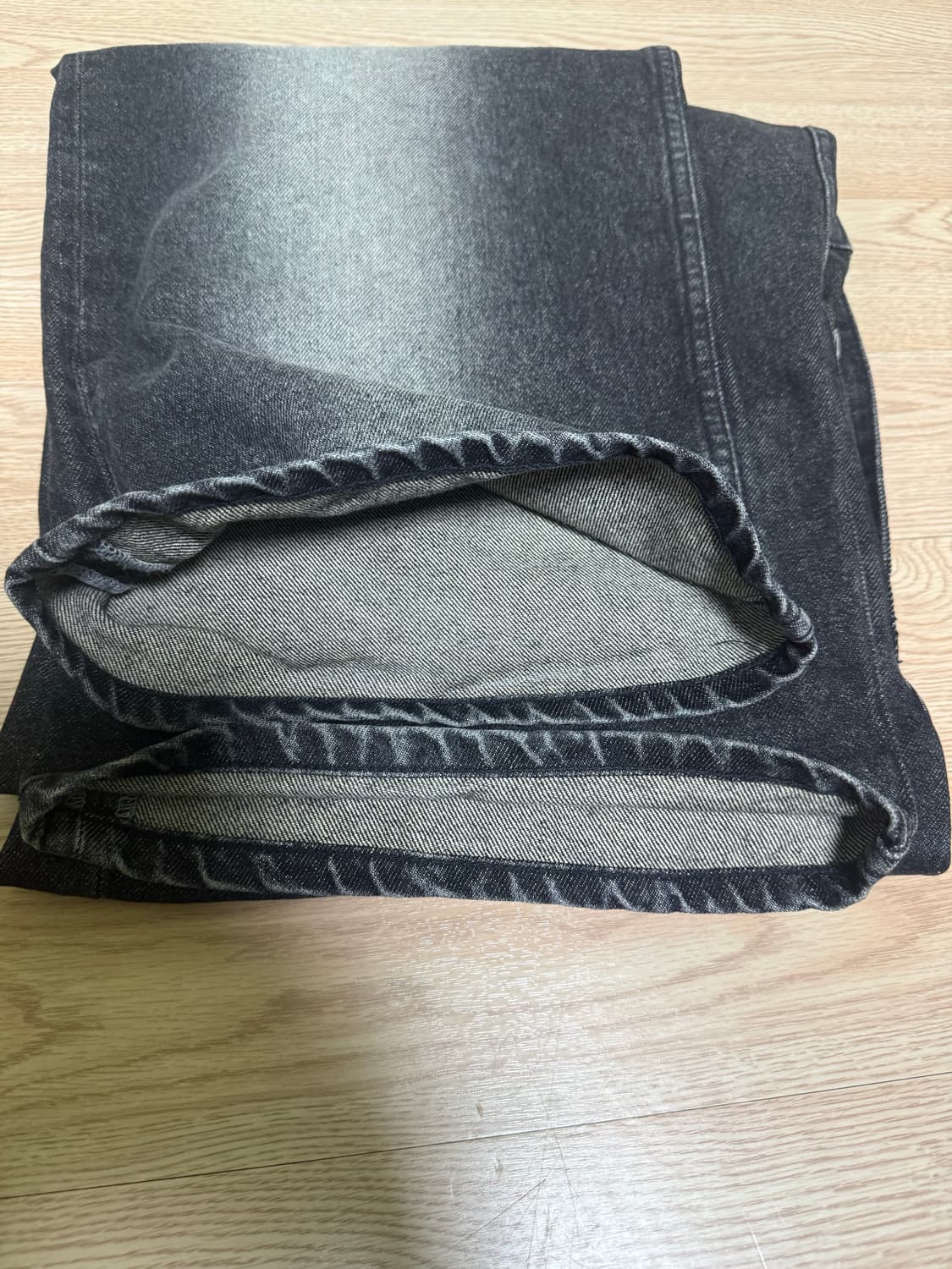 SATUR 흑청 와이드핏 데님 XL 상품이미지3