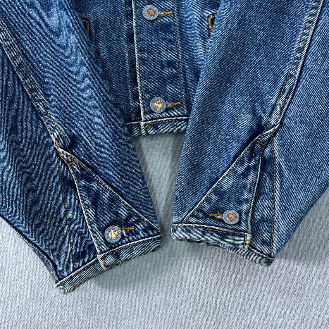 W 100 리바이스 90s 한주통상 크롭 데님 트러커 자켓 상품이미지5