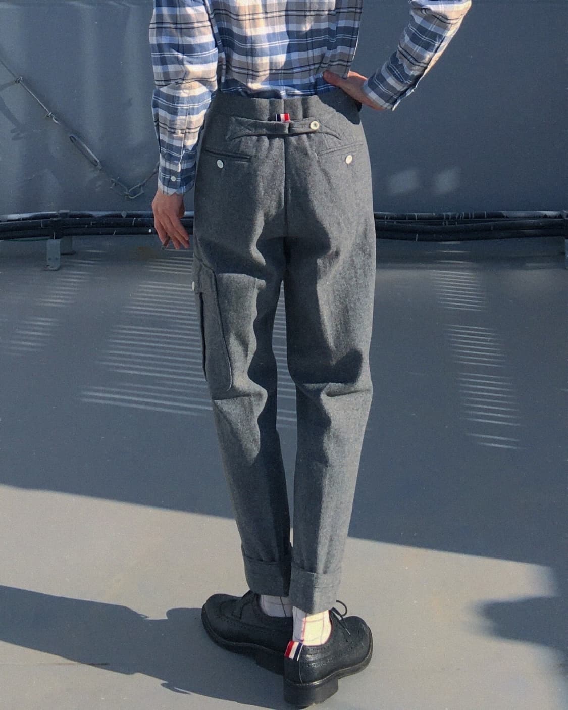 톰브라운 2009 런웨이 아카이브 카고 포켓 울 트라우져 슬랙스 상품이미지2