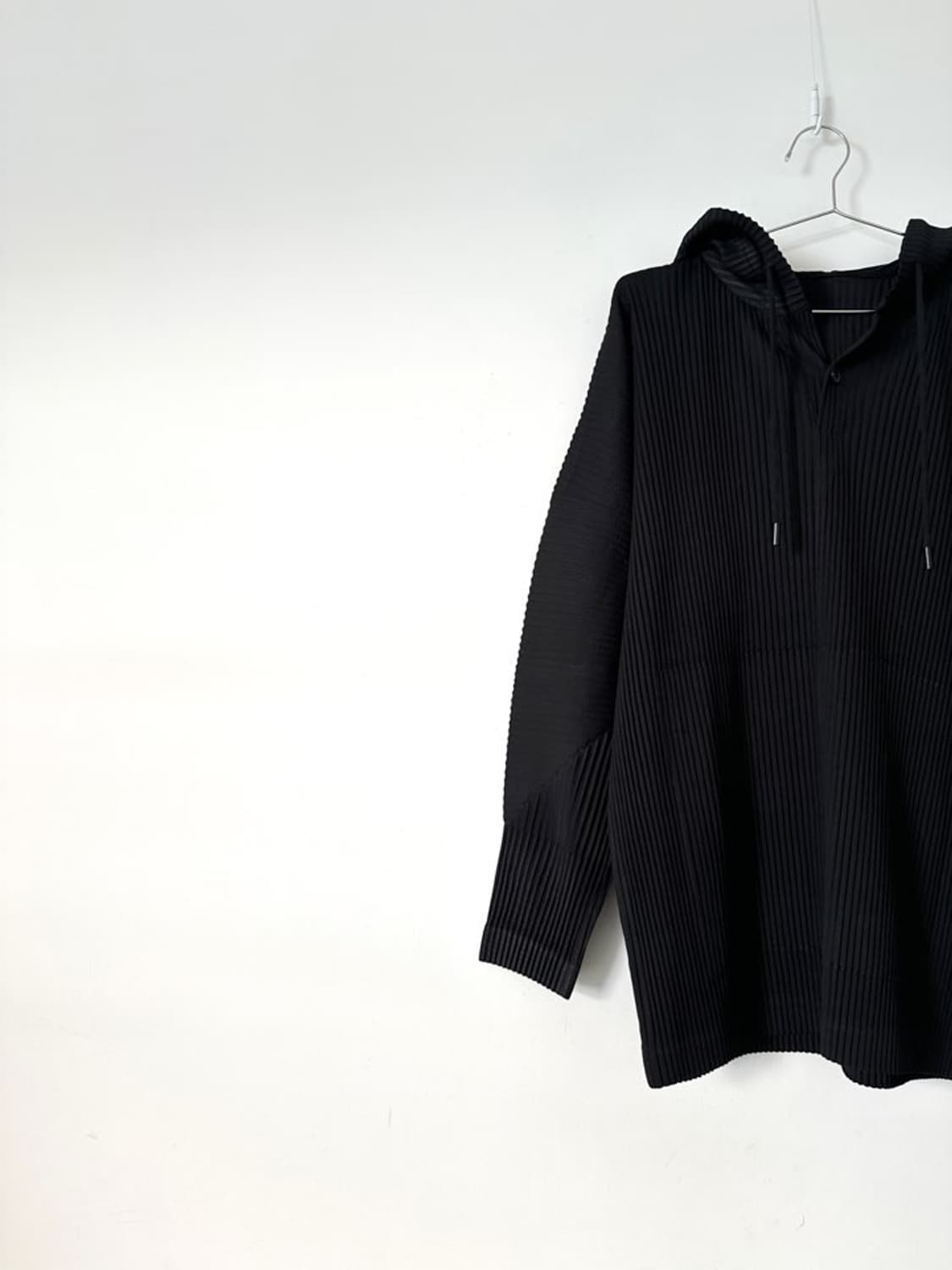 G PLEATS hoody pocket top / black 상품이미지5