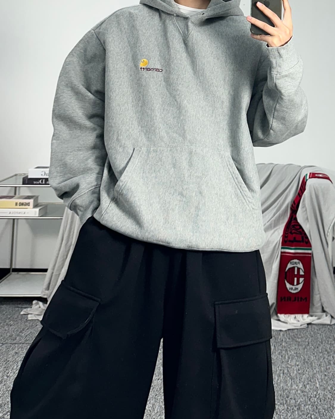 칼하트 wip 그레이 후드티 XL 상품이미지4