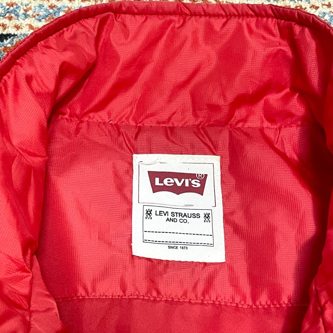 리바이스 레드 퀼팅자켓 여성L 상품이미지3