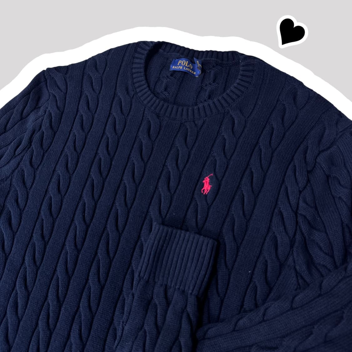 신형 폴로 랄프로렌 네이비 꽈배기 니트 상품이미지1