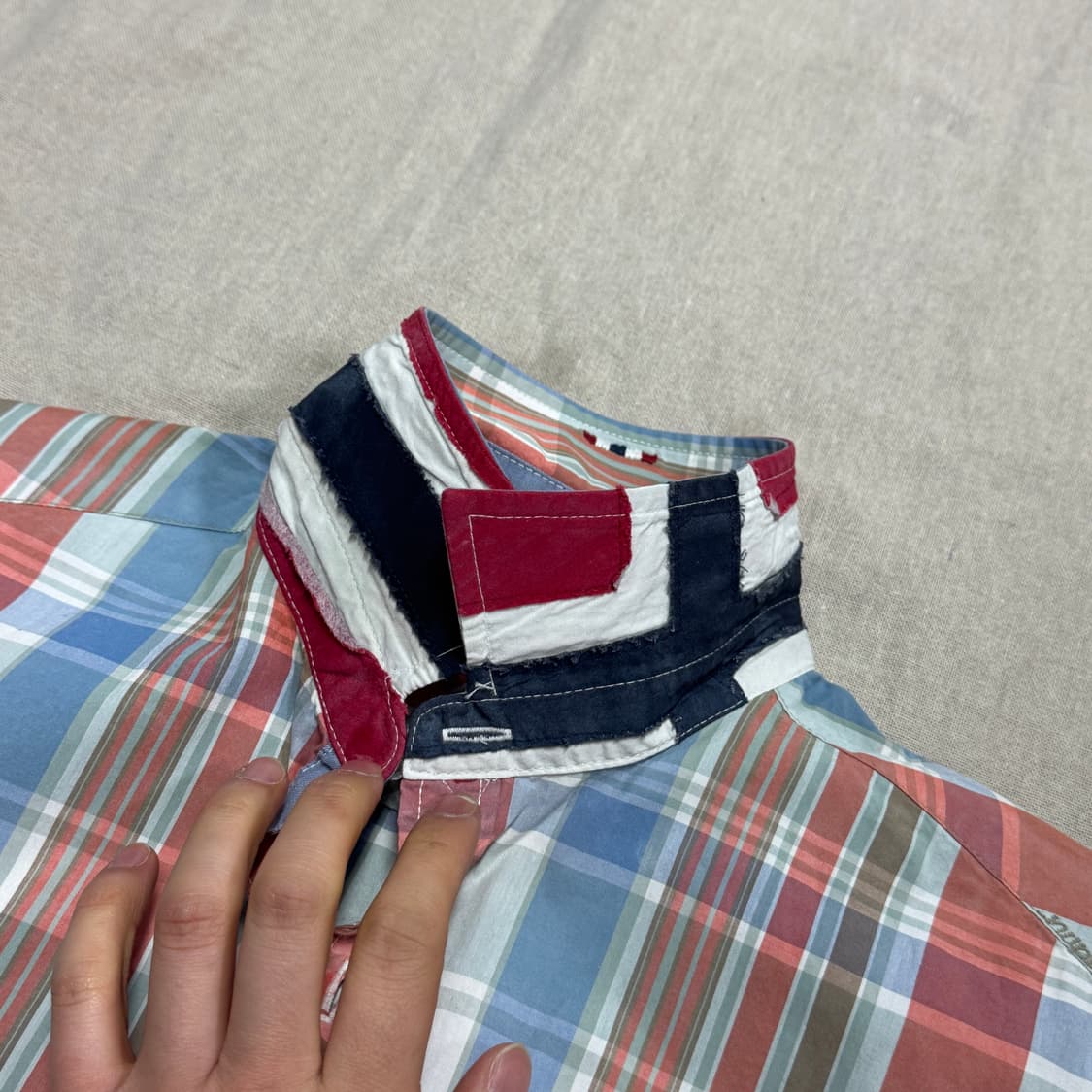 나파피리 피치 체크셔츠 M 상품이미지4