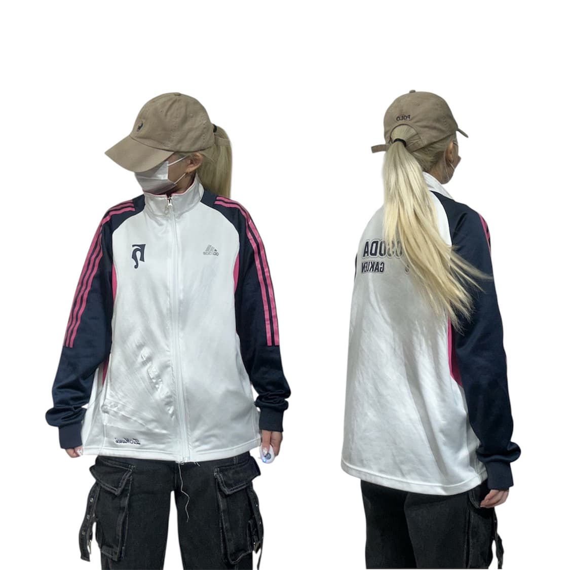 아디다스 화이트 핑크 삼선 트랙탑 져지 M 상품이미지1