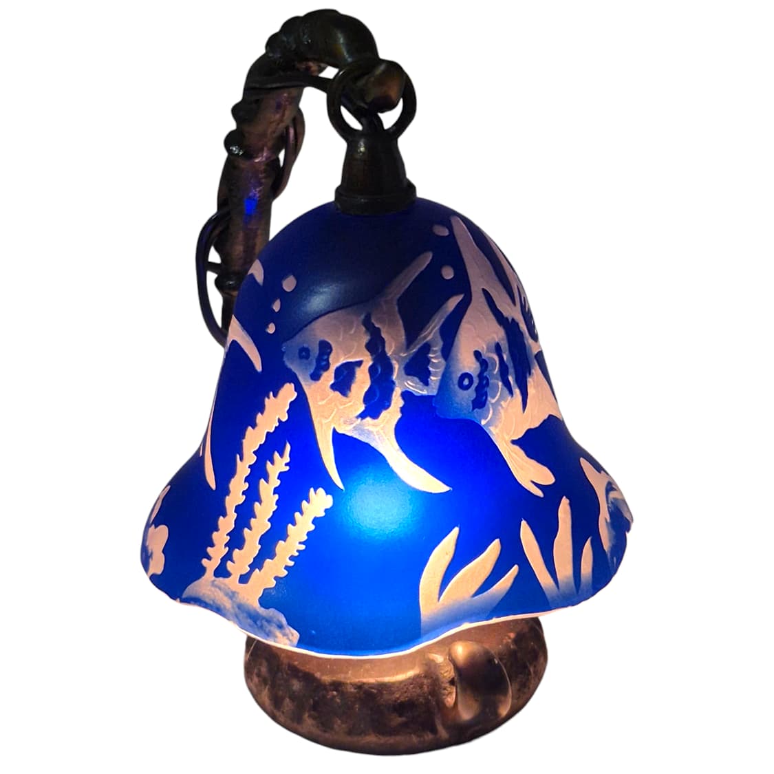 80s 엔틱 카빙 불투명 열대어 호롱 램프 상품이미지2