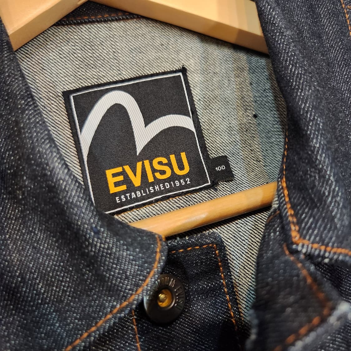 EVISU 에비수 빅다이콕 데님 트러커 자켓 L 오가닉 상품이미지3
