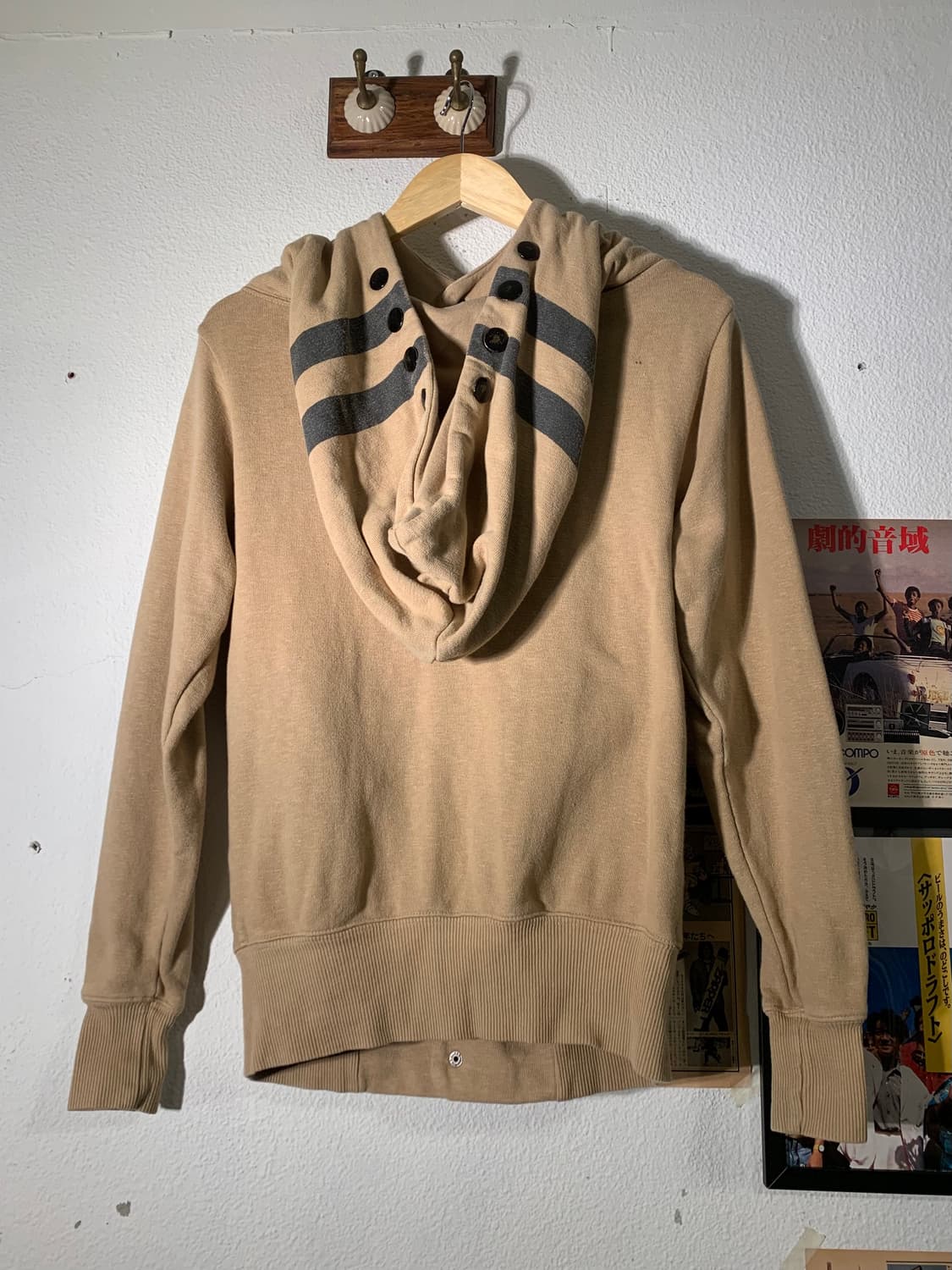 캐피탈 베이지 스트라이프 스냅 후드 상품이미지9