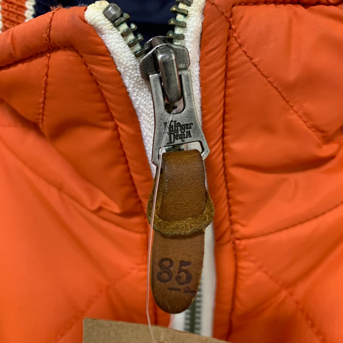 타미힐피거 퀼팅 점퍼 오렌지 경량 패딩 M 상품이미지4