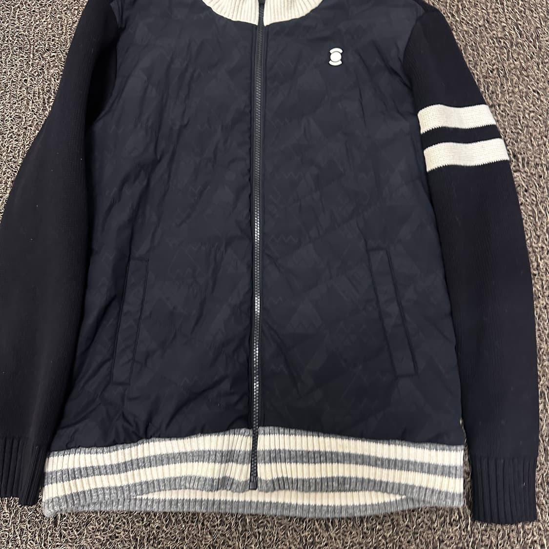 와이드앵글 남성 골프웨어 니트 집업 점퍼 블랙 100(L) 상품이미지3