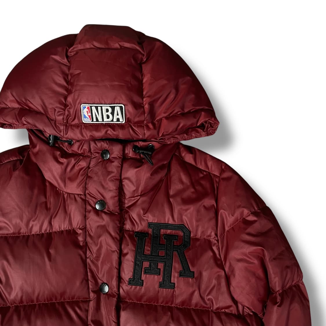 NBA 딥버건디 빅포켓 로고 패치 후드 패딩 S 상품이미지3
