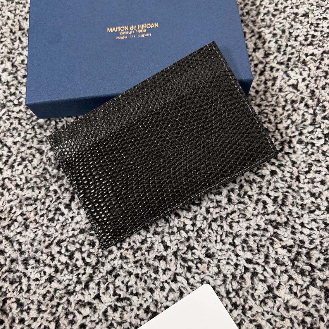 (정품/새상품) 메종 드 히로안 블랙 도마뱀 가죽 카드지갑 상품이미지4