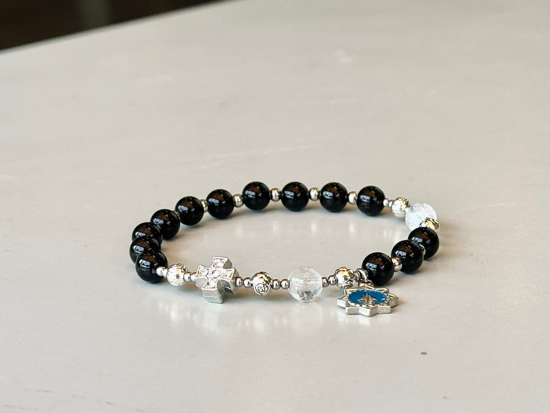 (맞춤) 천연석 오닉스 백수정 묵주팔찌 원석팔찌 상품이미지2