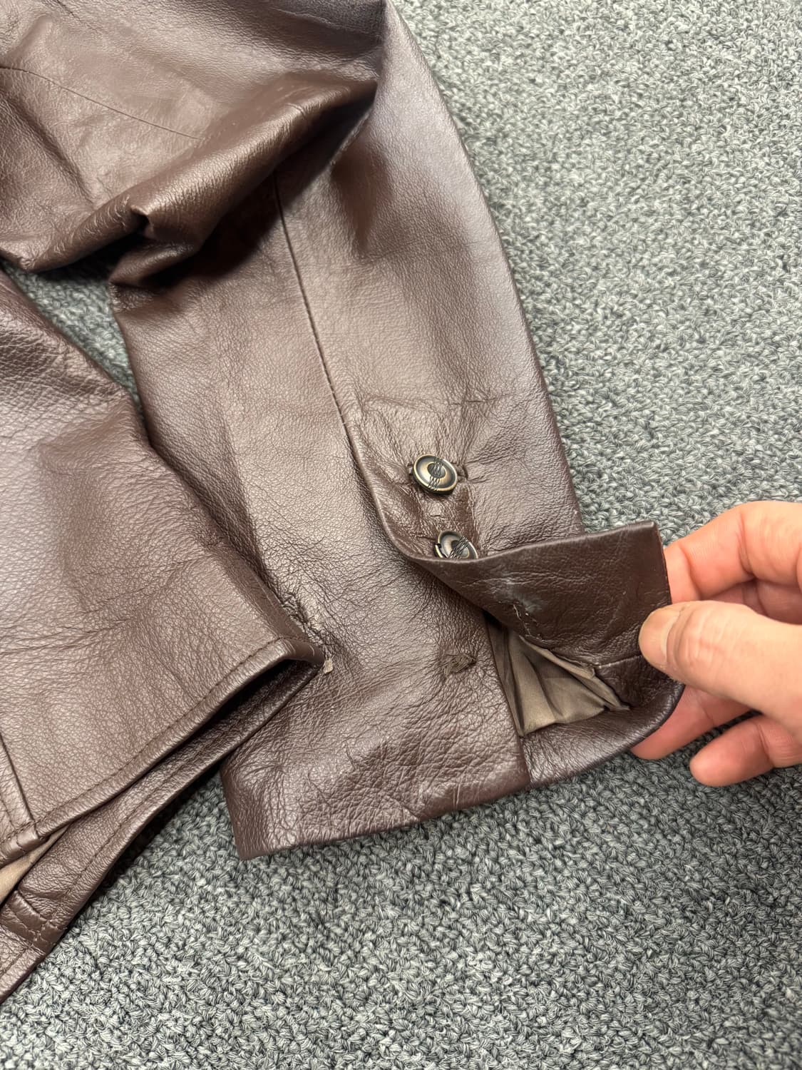 40)EPOUSEE 빈티지 브라운 가죽 블레이저 자켓 상품이미지4