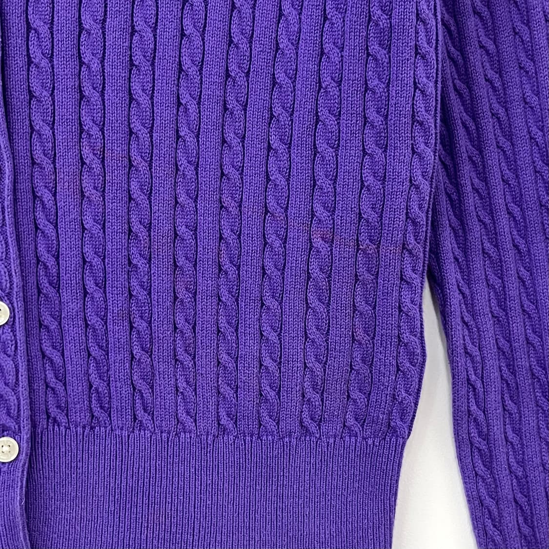 폴로 랄프로렌 퍼플 꽈배기 니트 가디건 상품이미지5