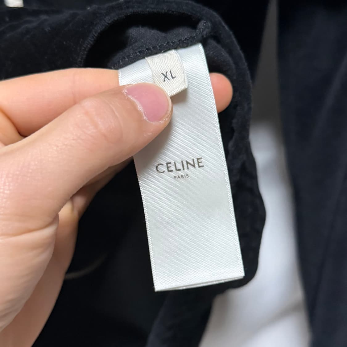 [S+급/XL] 셀린느 트리옹프 트랙자켓 벨벳 집업 블랙 상품이미지6