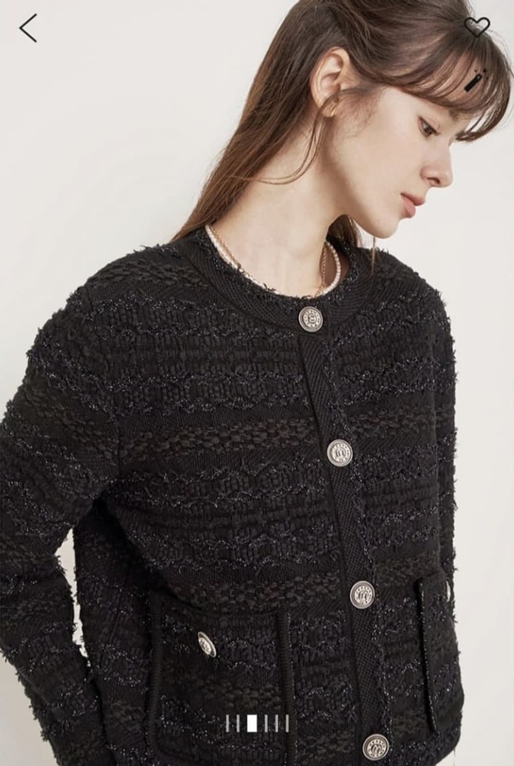 마인 로고 버튼 글리터링 니트 가디건 상품이미지2