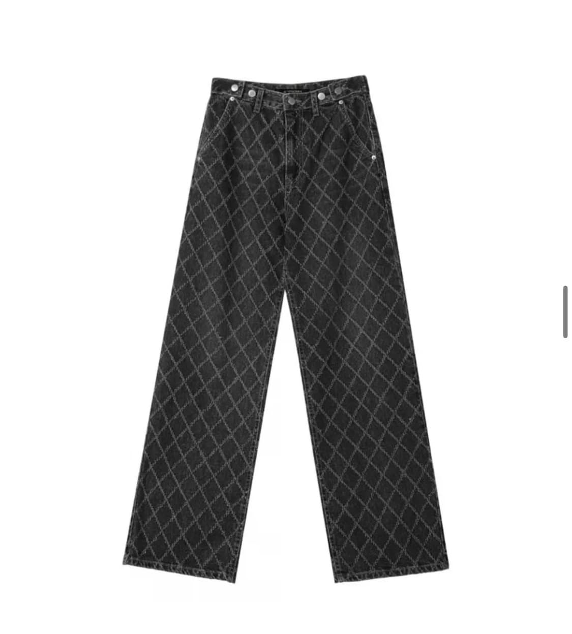 퀼팅 와이드 데님팬츠 (S) 상품이미지2