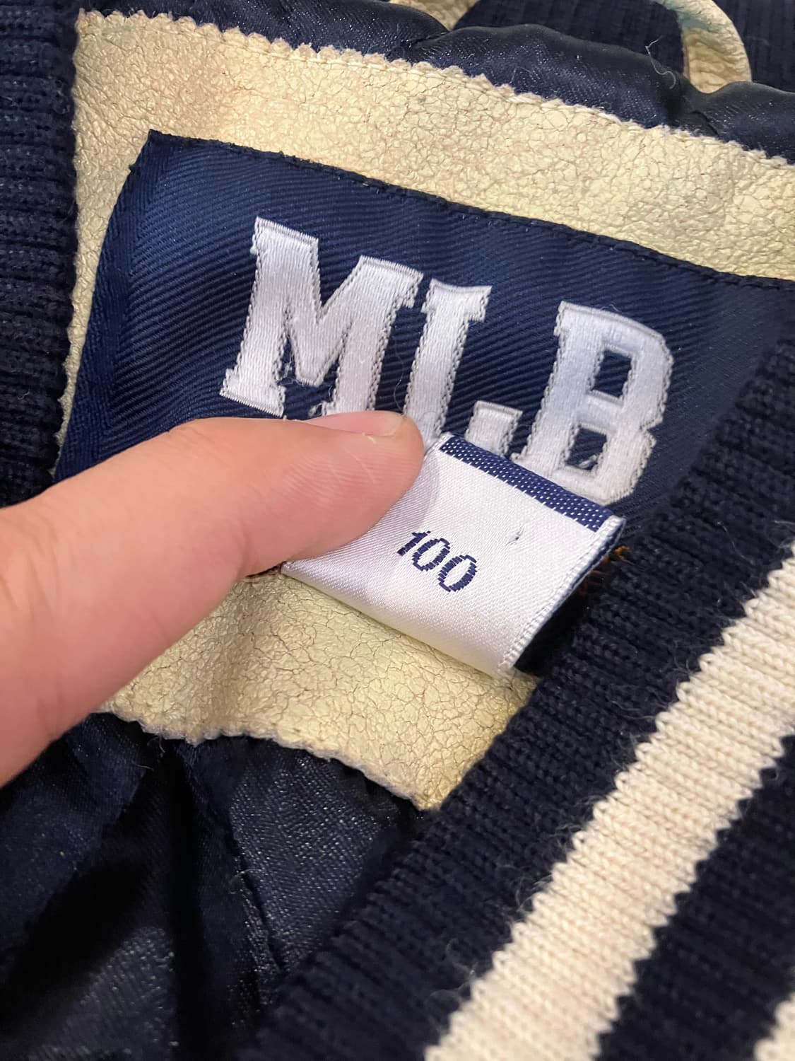 00s MLB 뉴욕 양키스 울 바시티 야구 점퍼 네이비 상품이미지6