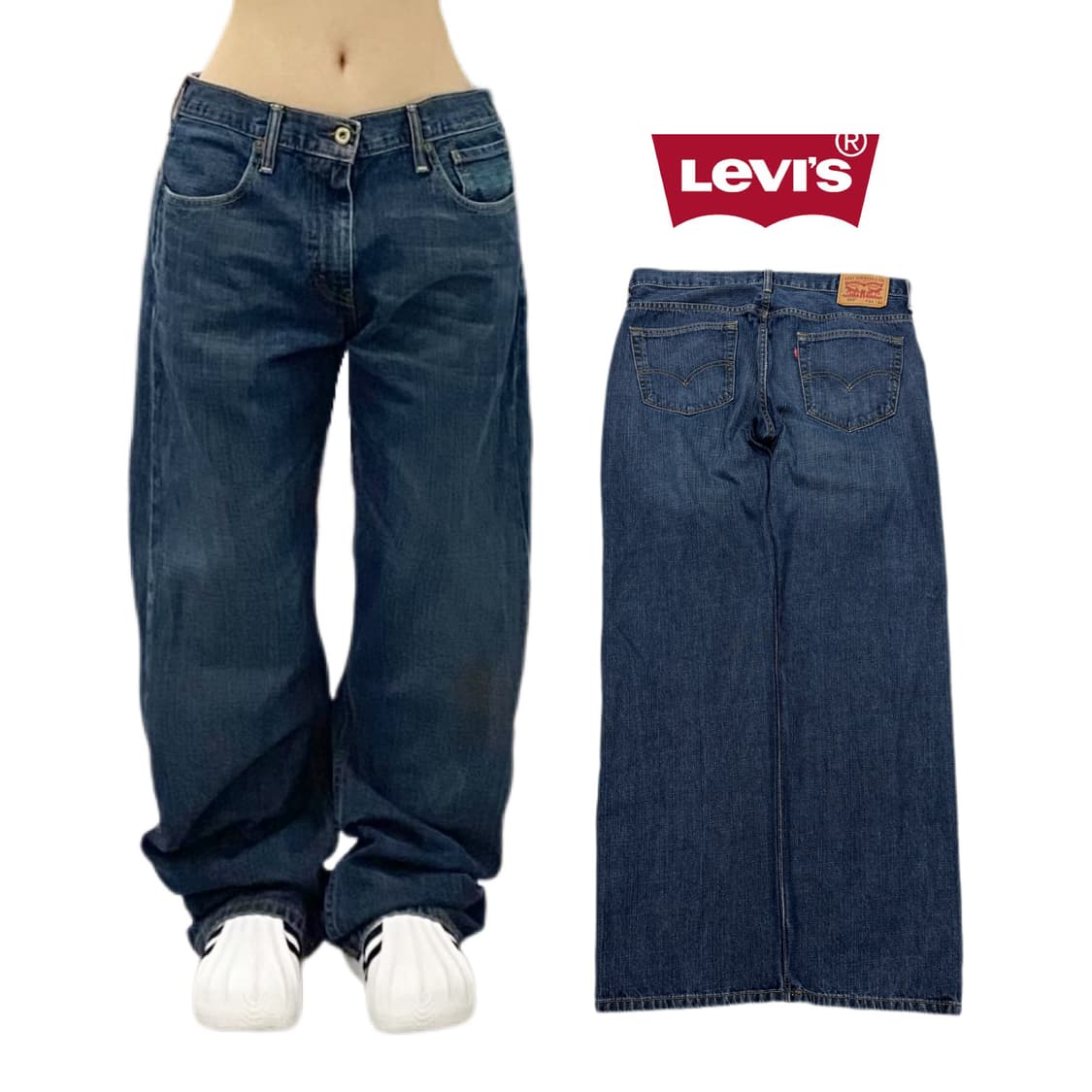 리바이스 569 새깅 워싱 와이드 스케이터 데님팬츠 상품이미지1