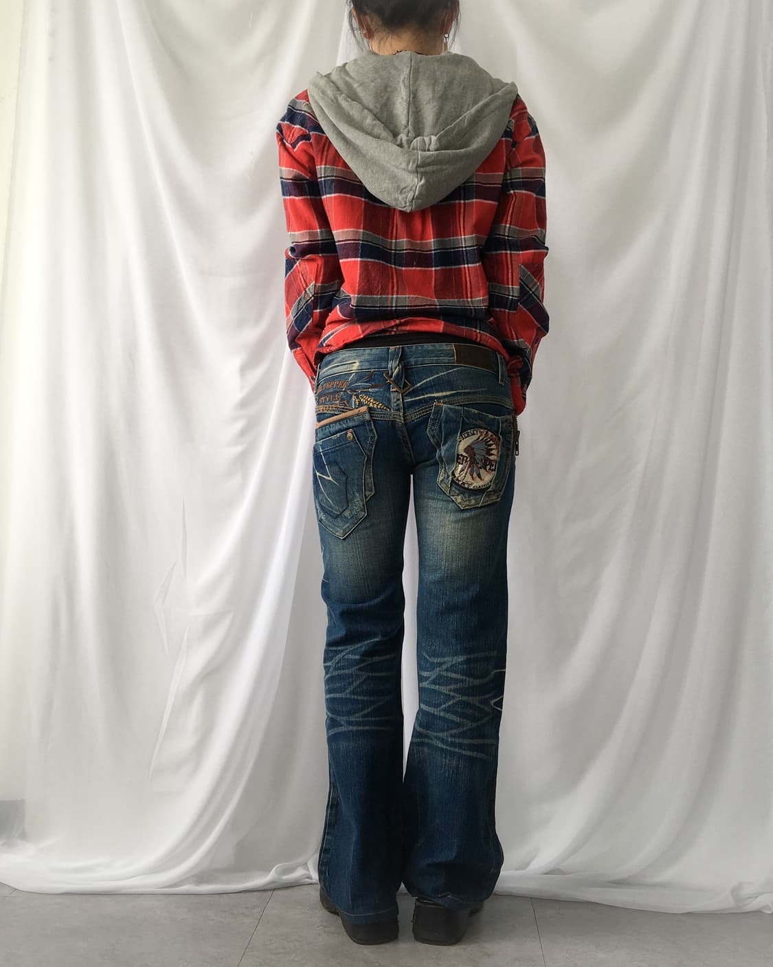 Red pepper back pocket point denim pants 상품이미지8