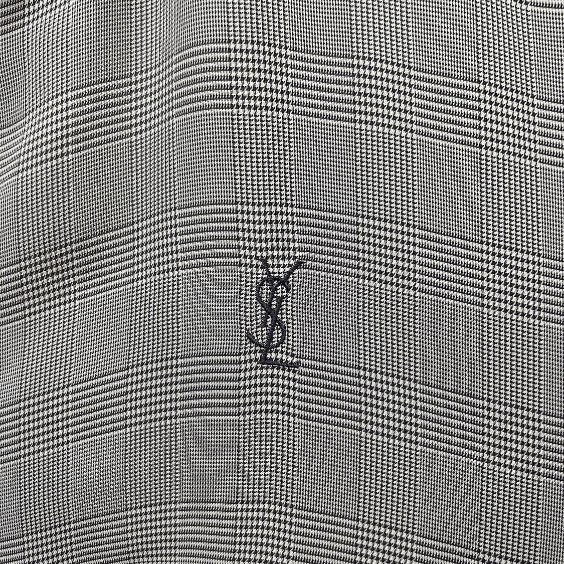 입생로랑 챠콜 체크 블루종 폴리에스터 자켓 상품이미지3