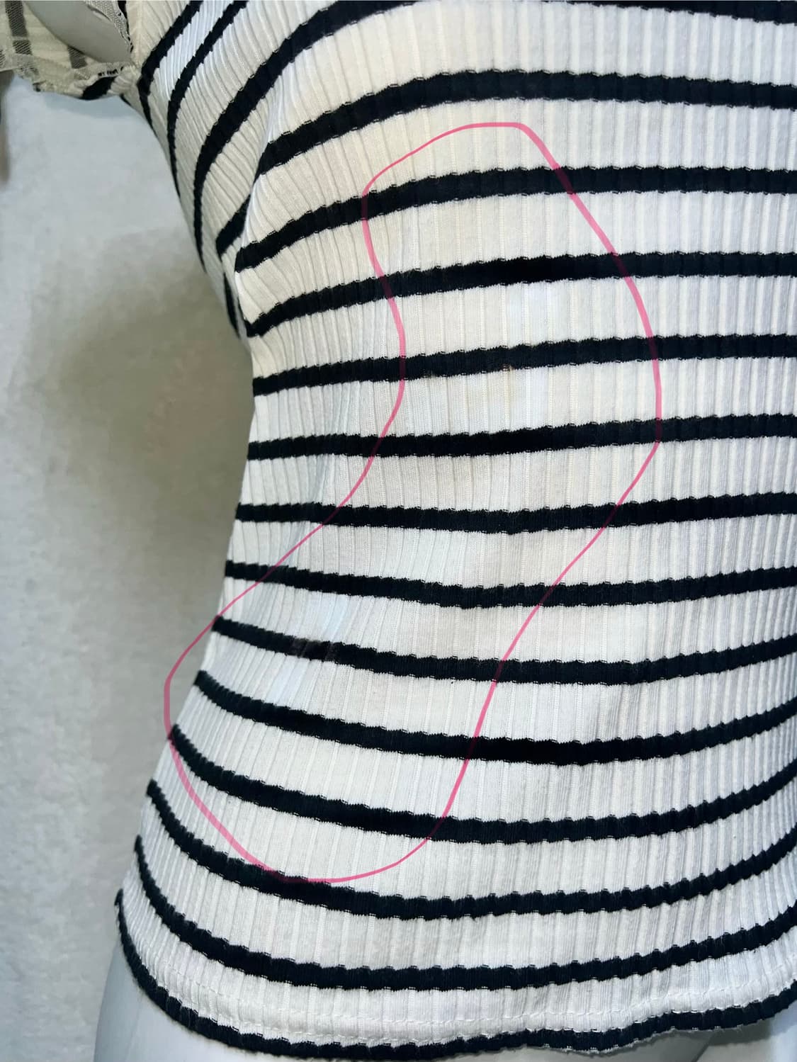 로맨틱갸루 스트라이프 프릴레이스 반팔 로걀탑 베메클 히메 오네 헤이세이 상품이미지10