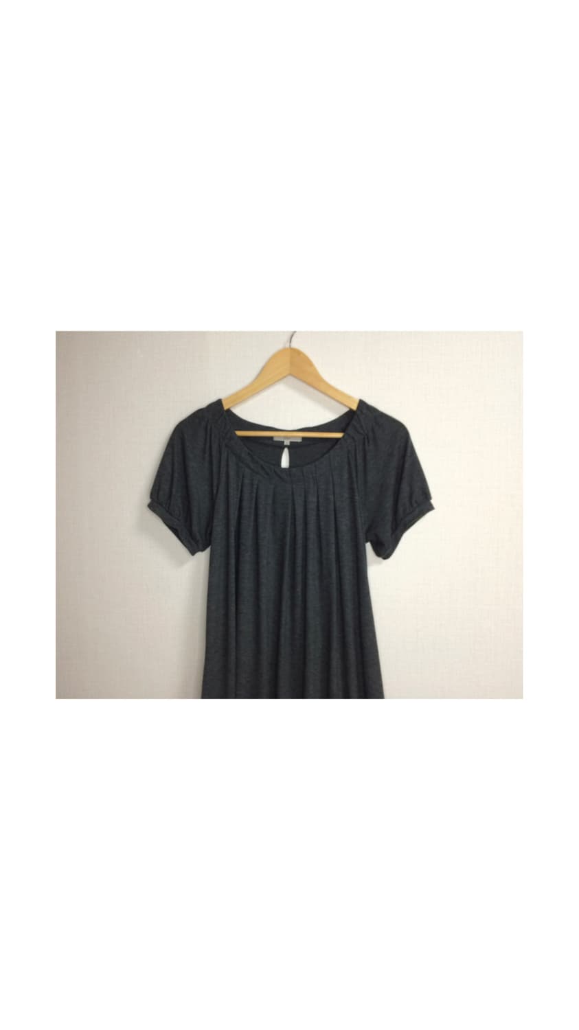 빈티지 차콜 쉬폰 레이어드 백 리본 반팔 원피스 튜닉 상품이미지4