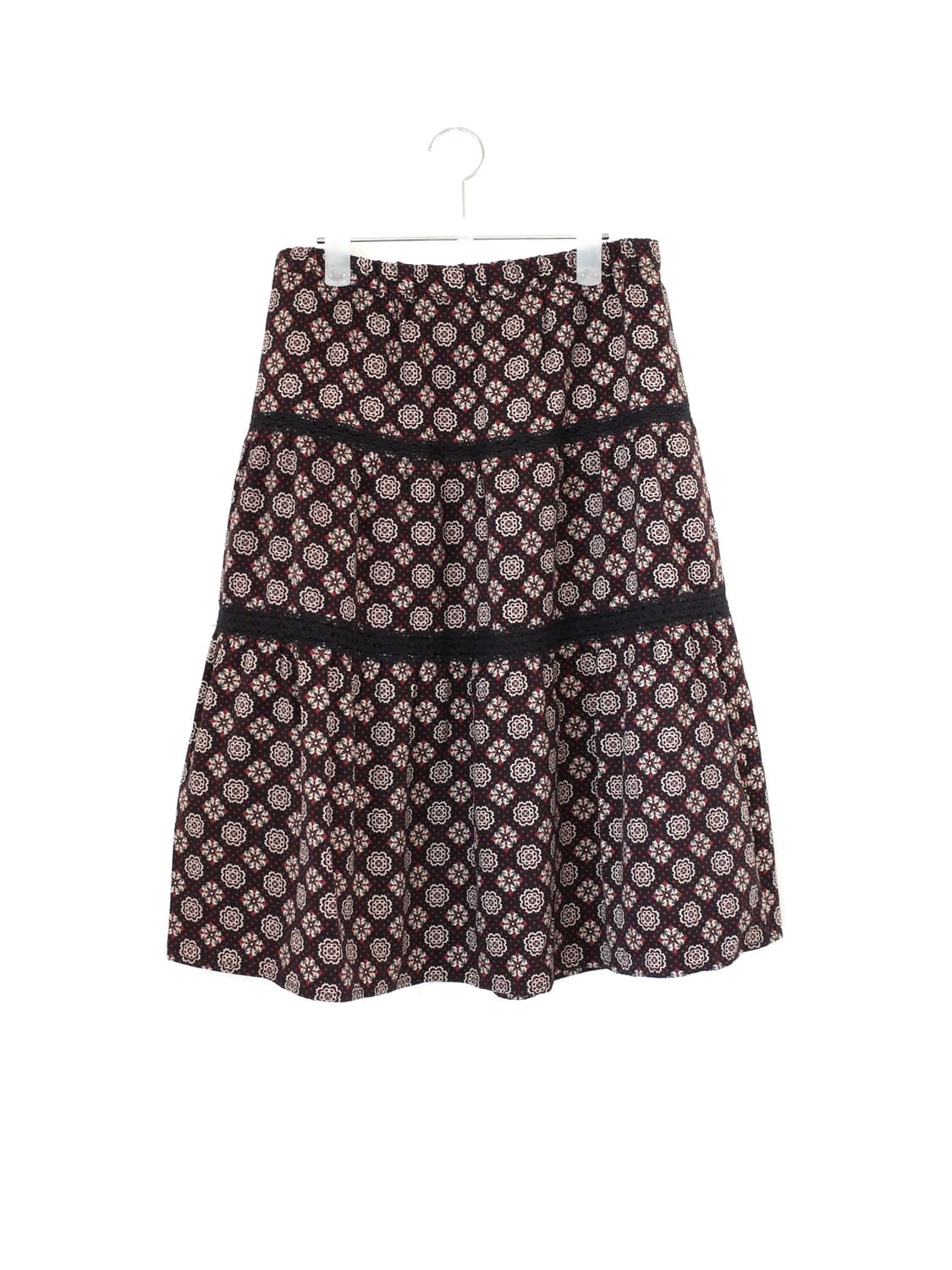 빈티지 플레어 패턴&레이스 스커트 상품이미지4