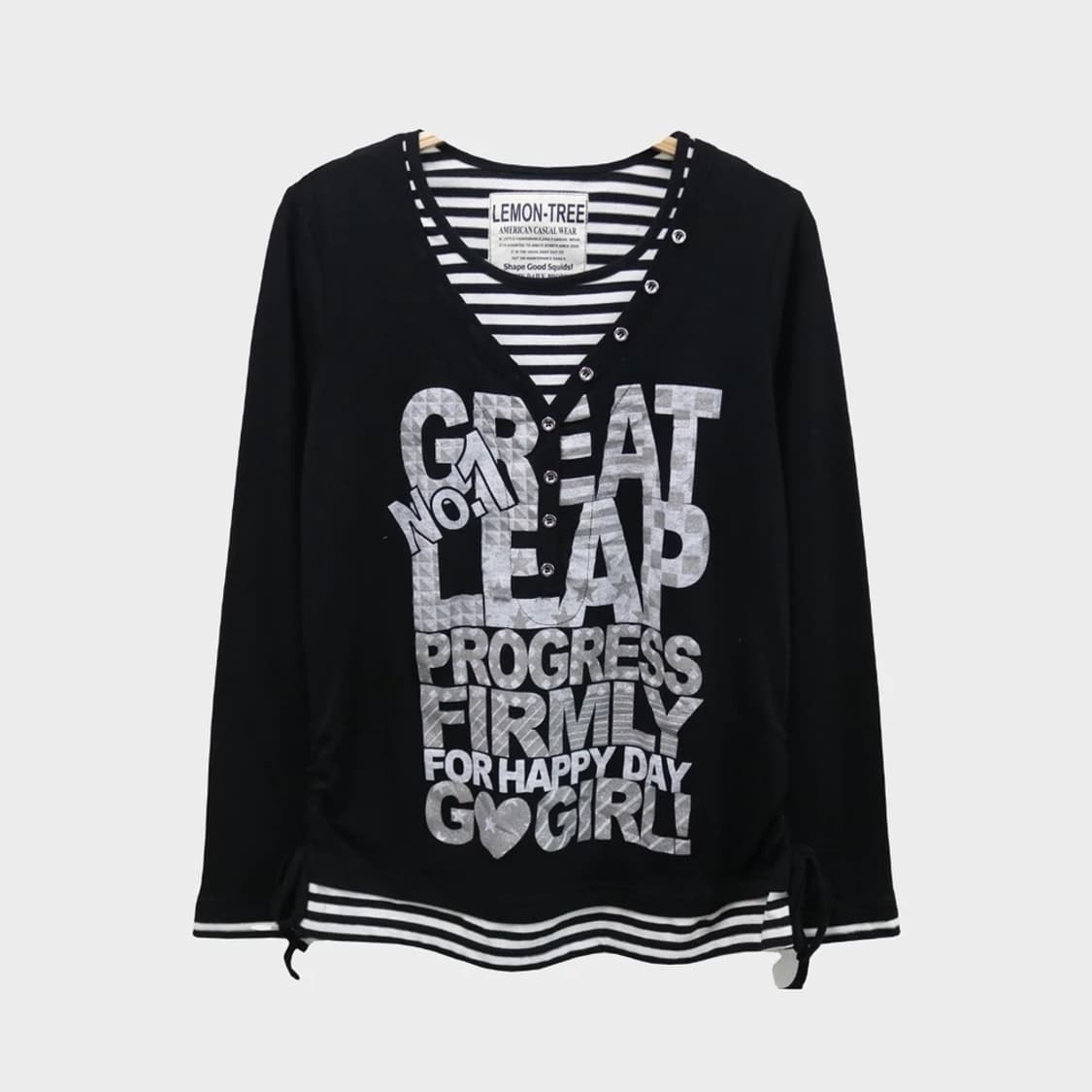 빈티지 스트라이프 슬리브 펑크 락시크 갸루 지뢰계 상품이미지2