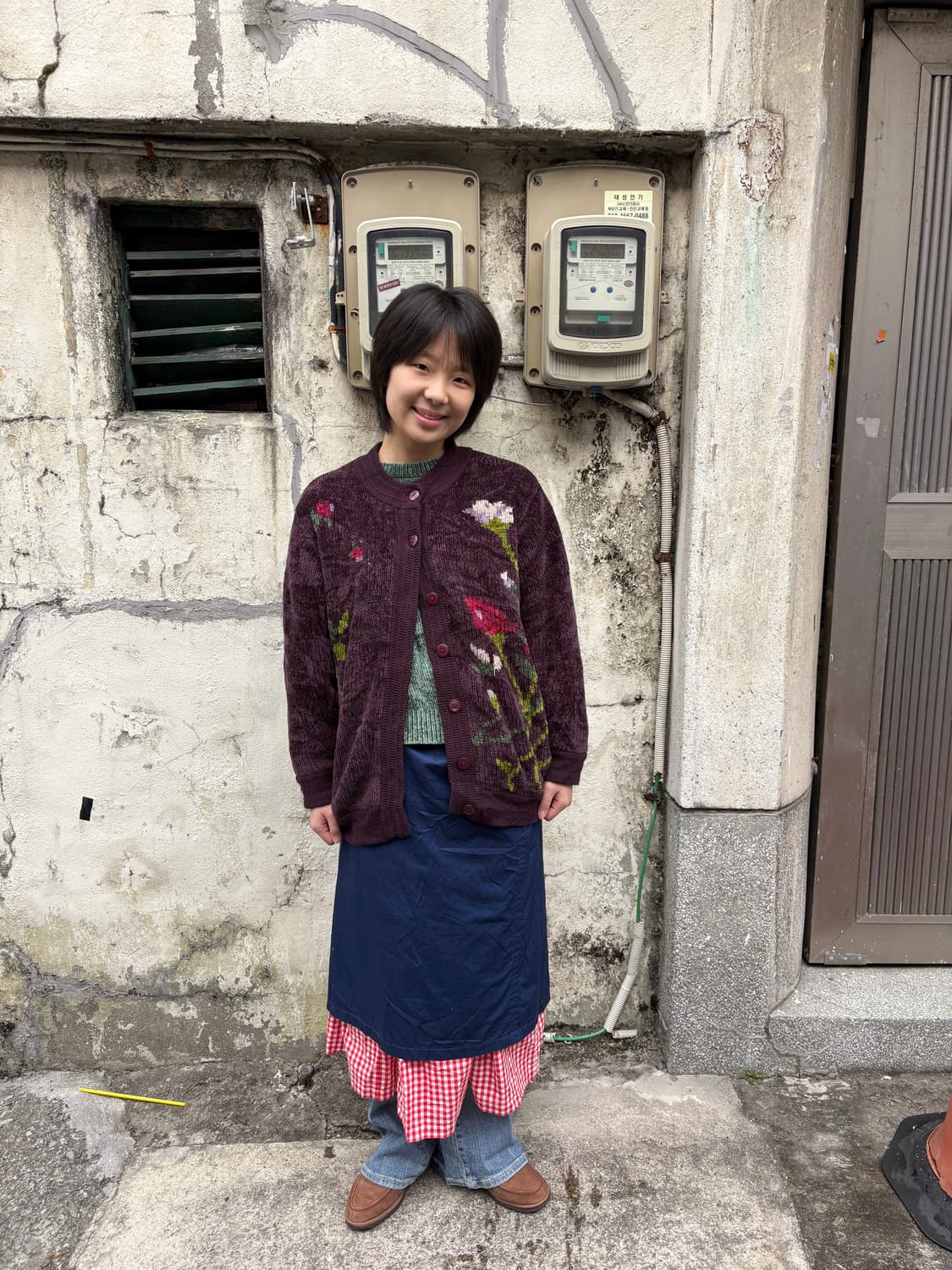 꽃무늬 니트가디건 상품이미지1