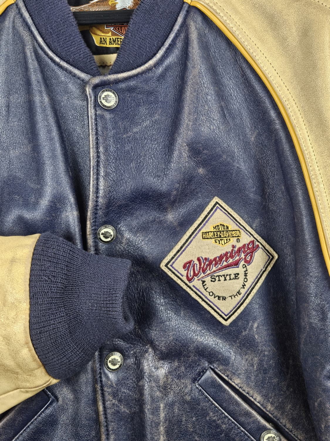 할리데이비슨 그랜드 내셔널 챔피언 배색 가죽 자켓 ( M )/ 10017 상품이미지6