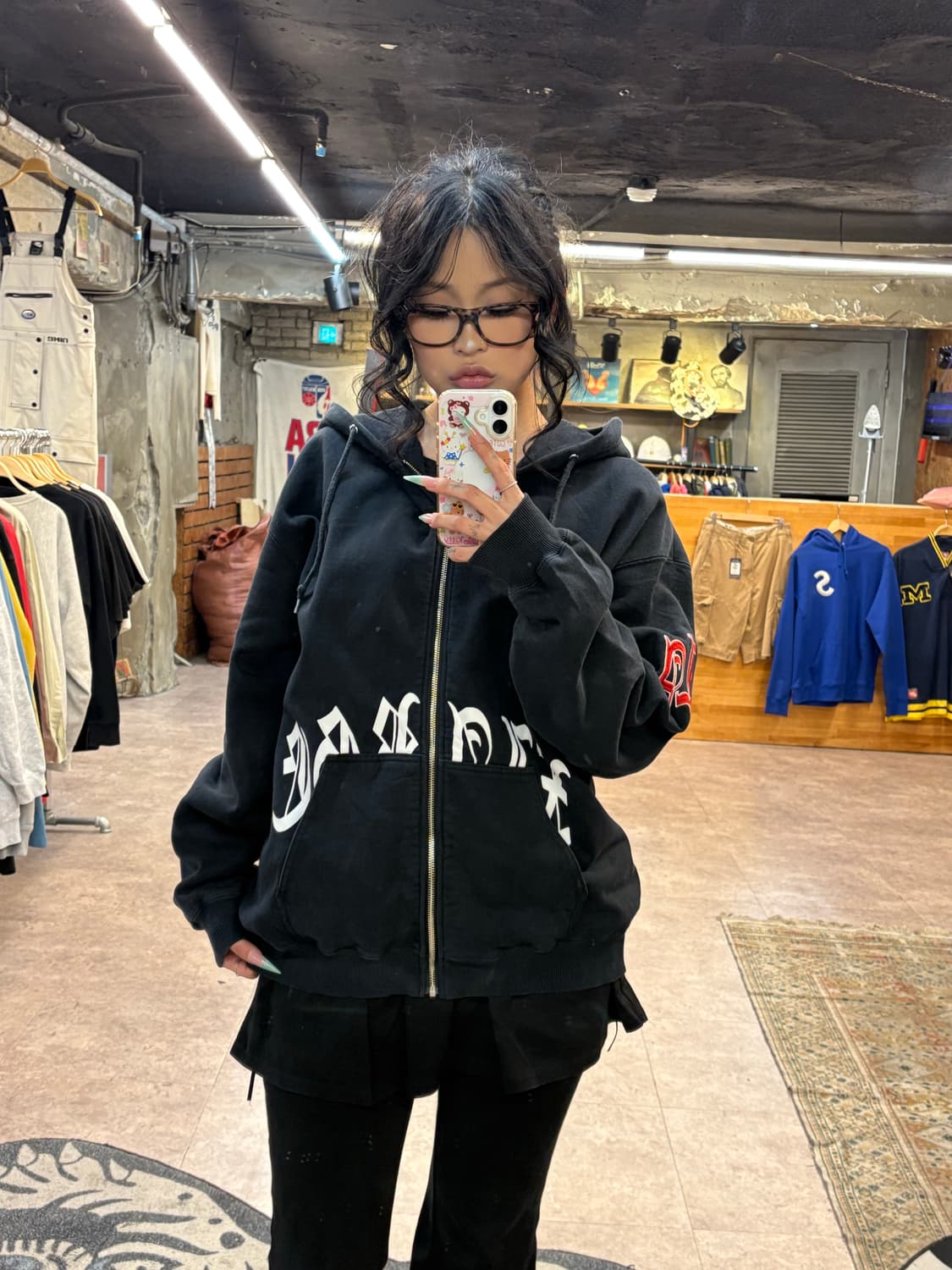 X large 레터링 디테일 후드집업 #csz4233 상품이미지3