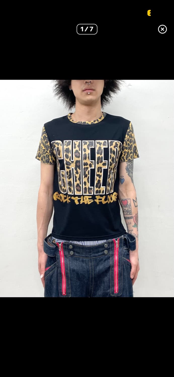 vintage cheer leopard print t shirt 상품이미지1