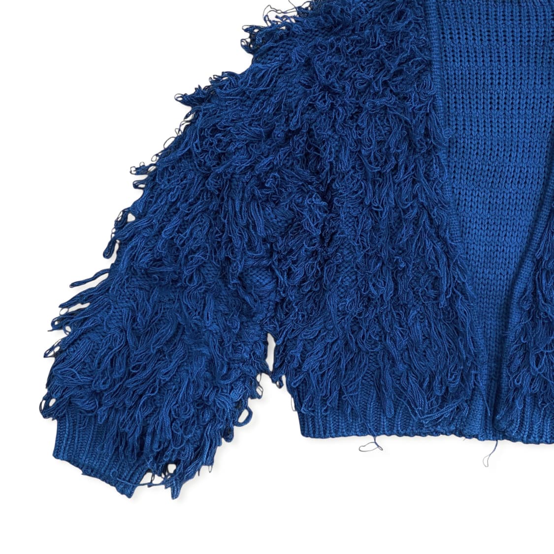 Navy Long Fur Crop Cardigan 상품이미지3