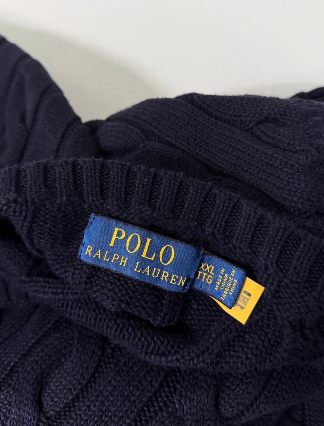 폴로 랄프로렌 신형qr라벨 딥네이비 코튼 케이블 니트 상품이미지6