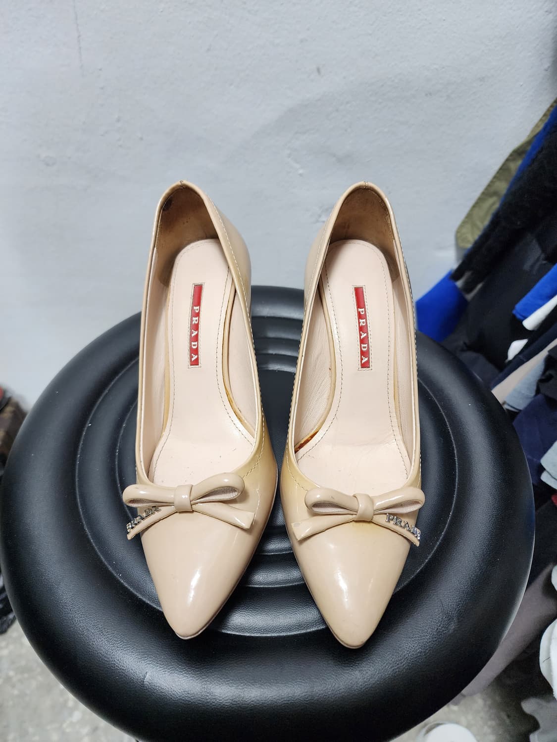 프라다 리본 페이던트 미들힐 구두 상품이미지2