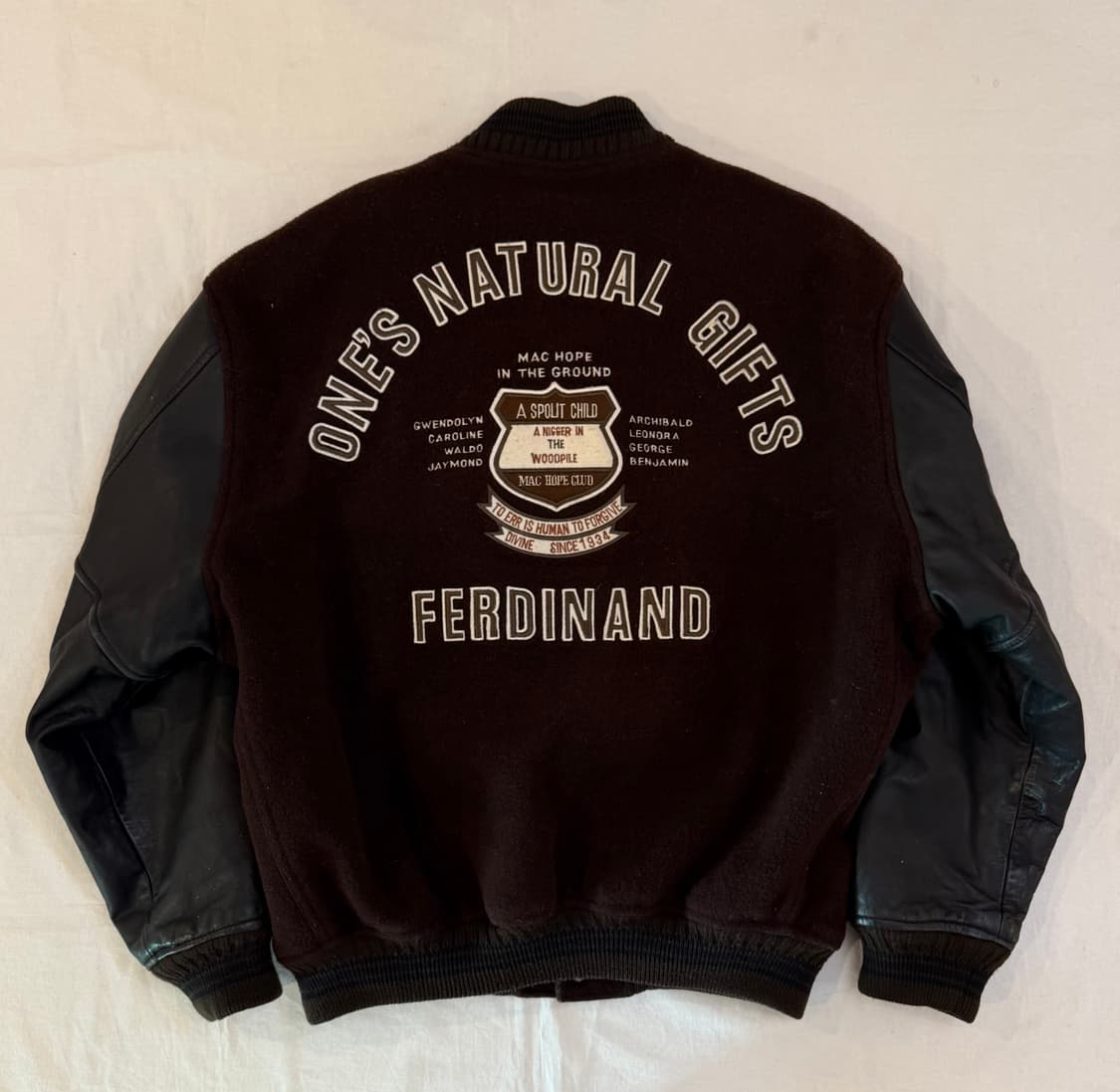 90s 맥호프 빈티지 레더 울 바시티 자켓 상품이미지4