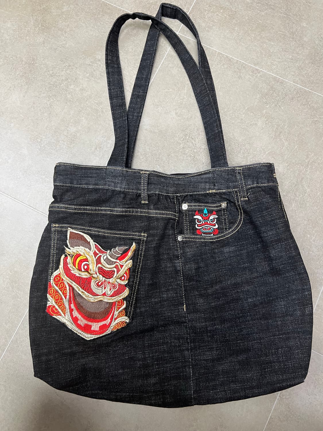 [Upcycling tote Bag] 오니자수 데님 업사이클 토트백 상품이미지1