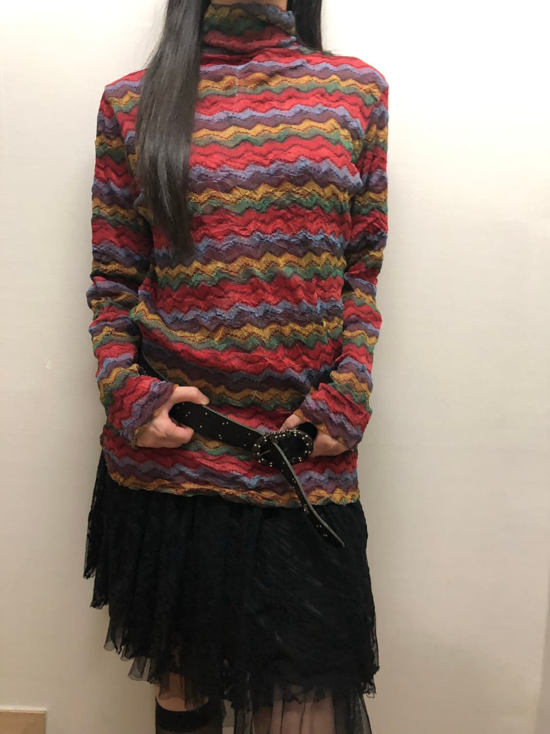 빈티지 히피 믹스컬러 스트라이프 탑 상품이미지1