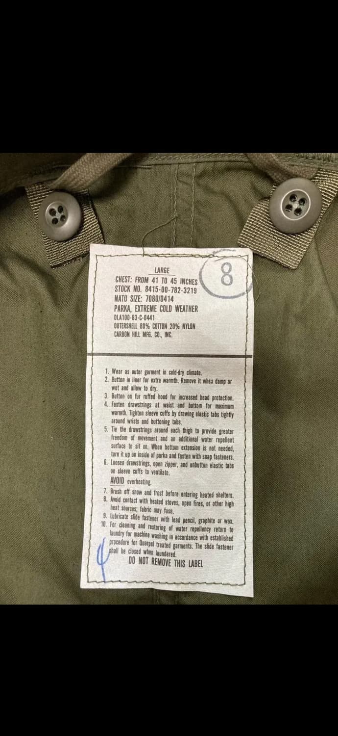 m65피쉬테일 파카 자켓 개파카(카본 힐) 라지 L 상품이미지6