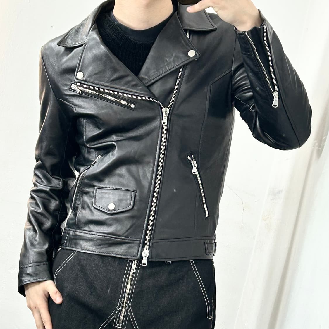 느와르 라르메스 램스킨 라이더 자켓 상품이미지2