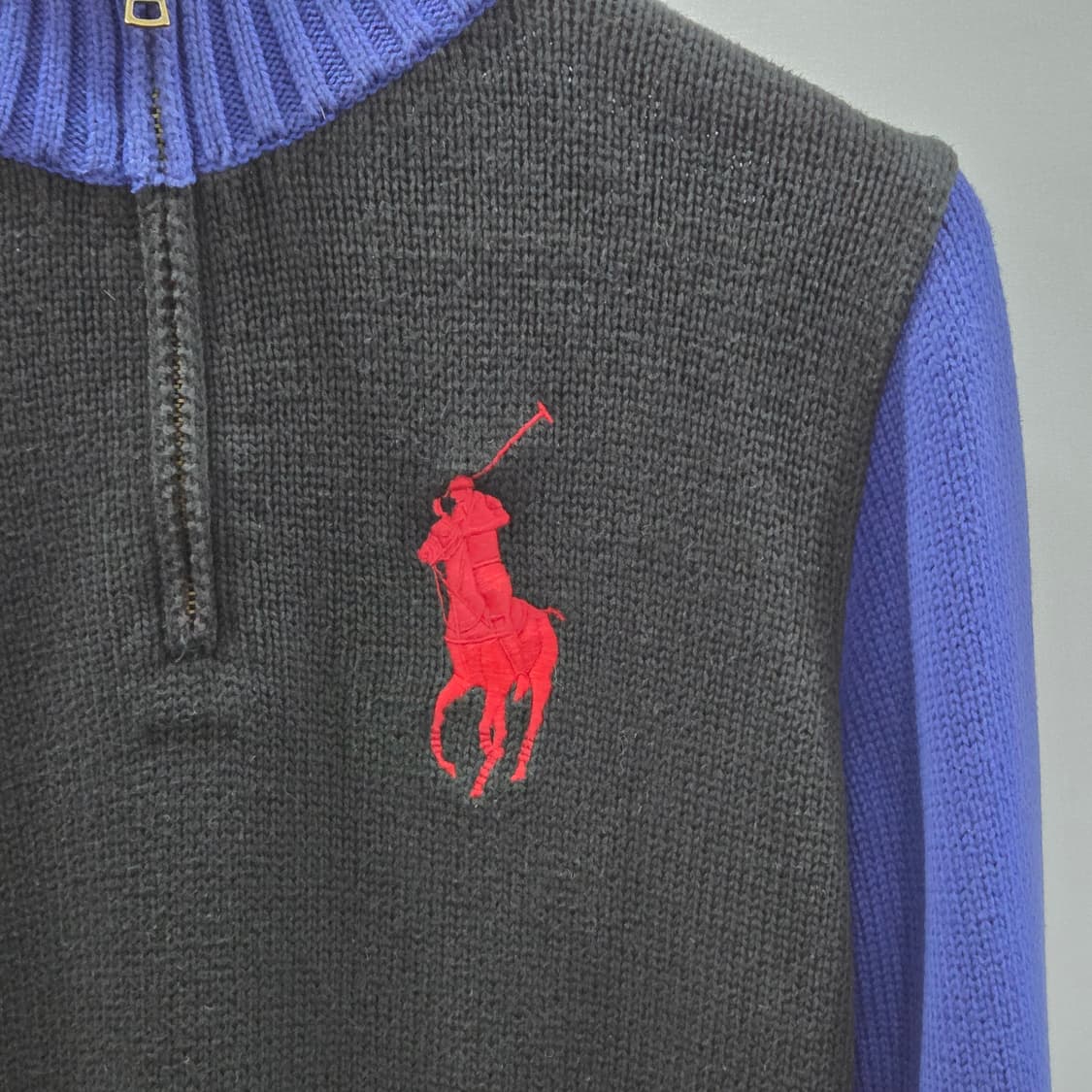 폴로랄프로렌 보이즈 빅포니 풀오버 하프집업 니트 XL/18/20 상품이미지2