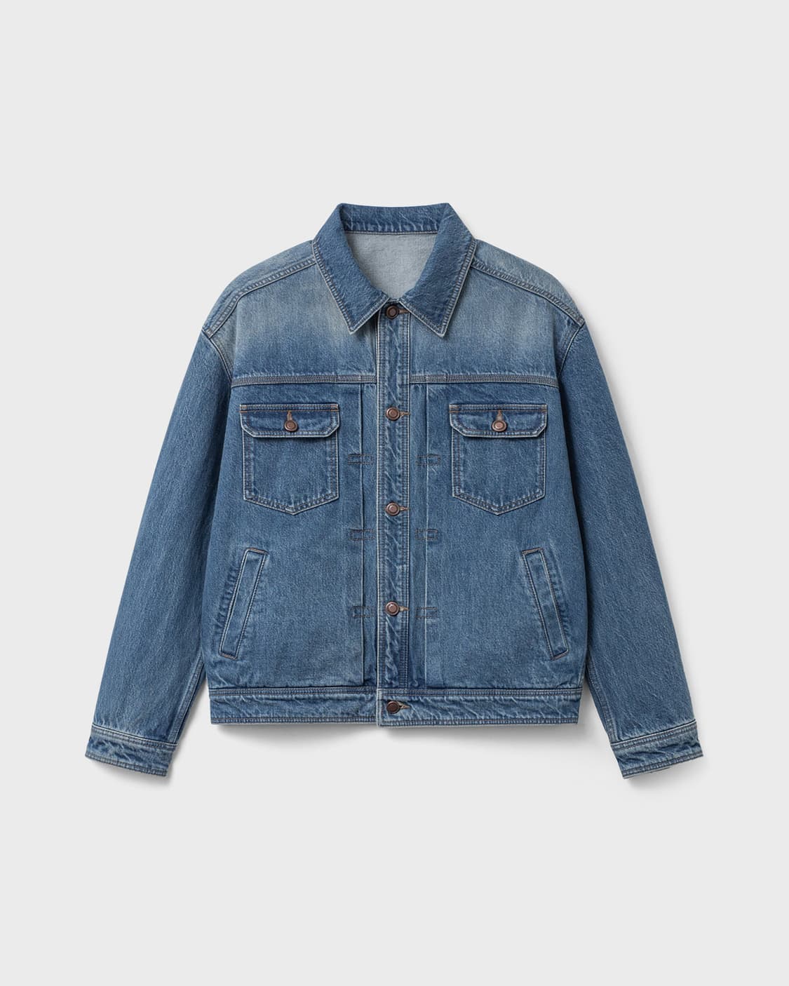 (105) 벨리에 타입-2 트러커 데님 자켓 - 워시드 인디고 상품이미지1