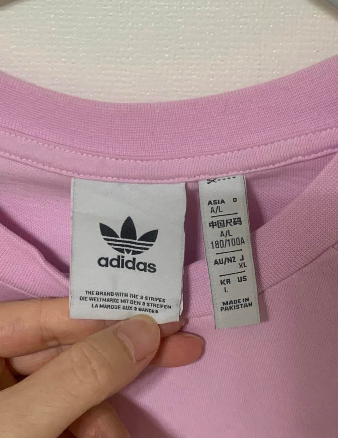 아디다스 3S 롱슬리브 아디컬러 핑크 긴팔 티셔츠 상품이미지3
